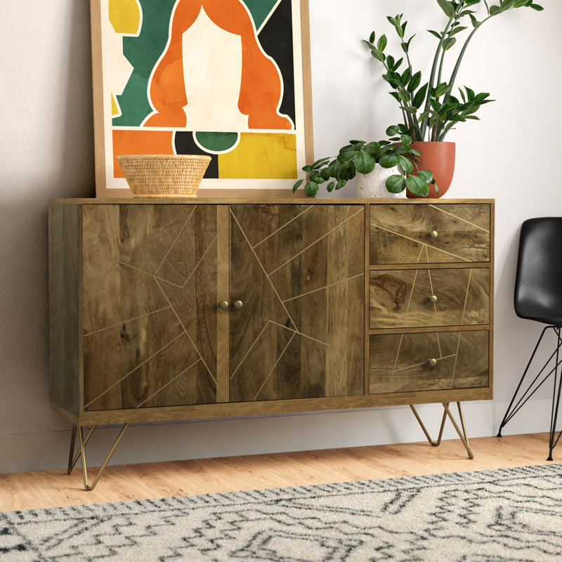 Bynes Solid Mango Wood Credenza & Reviews AllModern